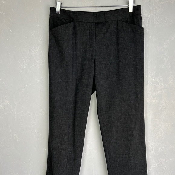 Lafayette 148 size 4 Irving stretch casual dress pant gray virgin wool - Picture 3 of 13